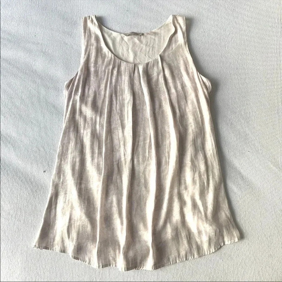 Y2K Summer Minimalist Pleated Tank Top Sleeveless Flowy Blouse Pastel - Picture 4 of 6